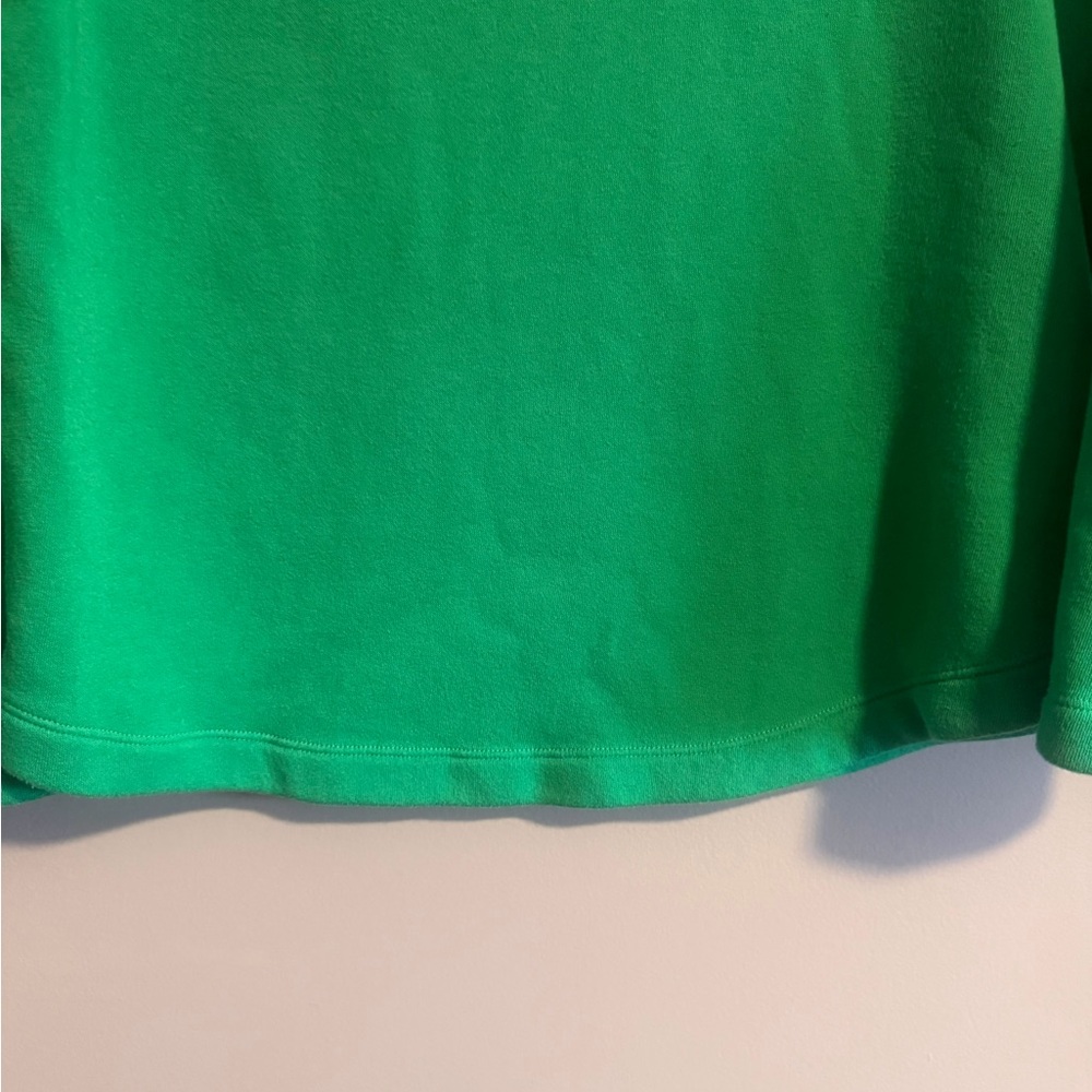 J. Crew Green Long sleeve Cowl neck Pullover w/ plaid trim button detail size S - Picture 3 of 8
